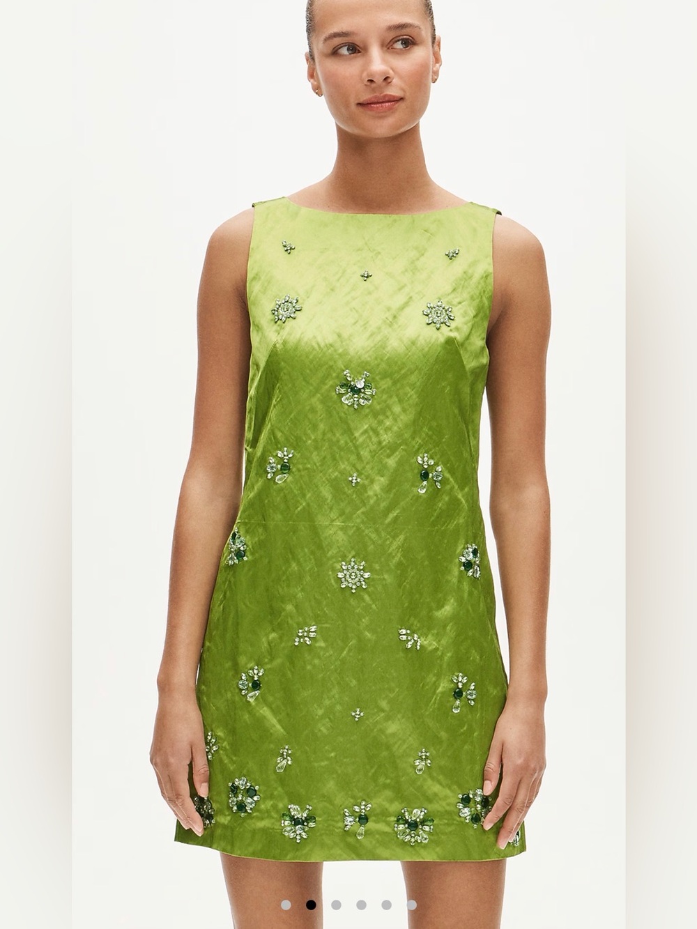 J CREW Collection embellished shift dress in memory satin CS976 $278